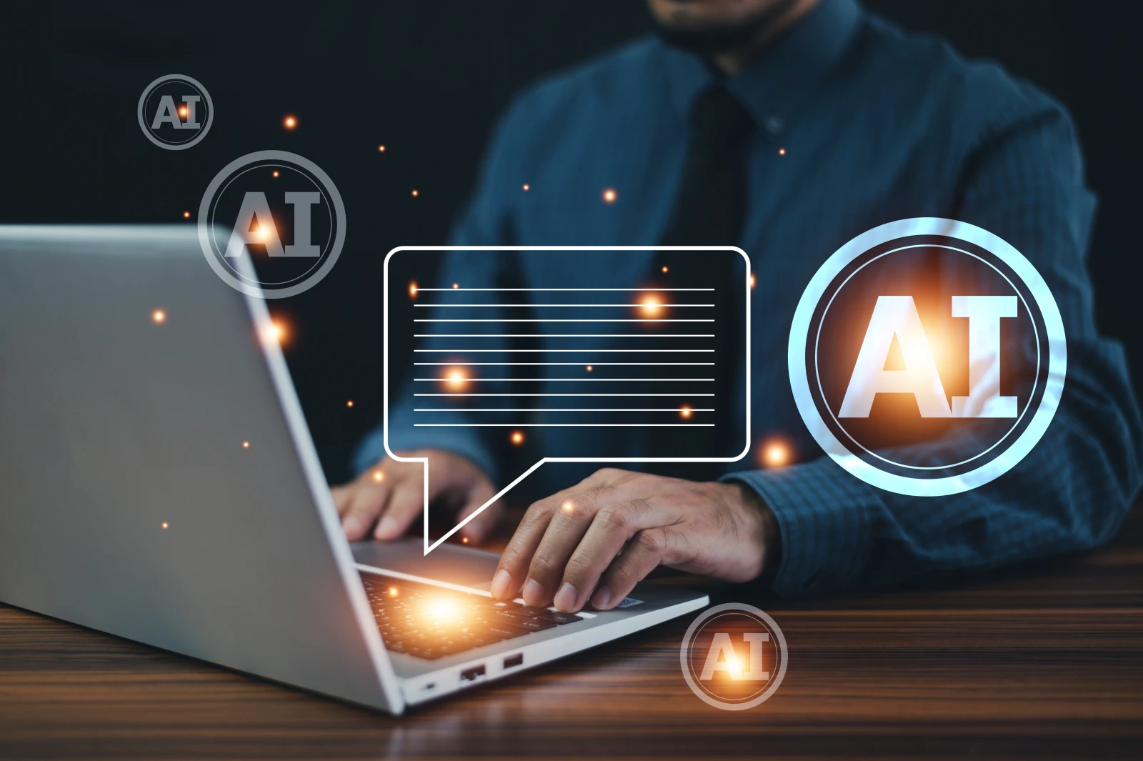 Man chat with ai artificial intelligence ai chat technology
