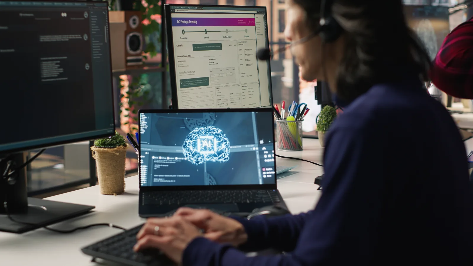 Call center agents track shipments office using ai chatbot help