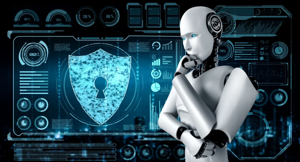Ai robot using cyber security protect information privacy