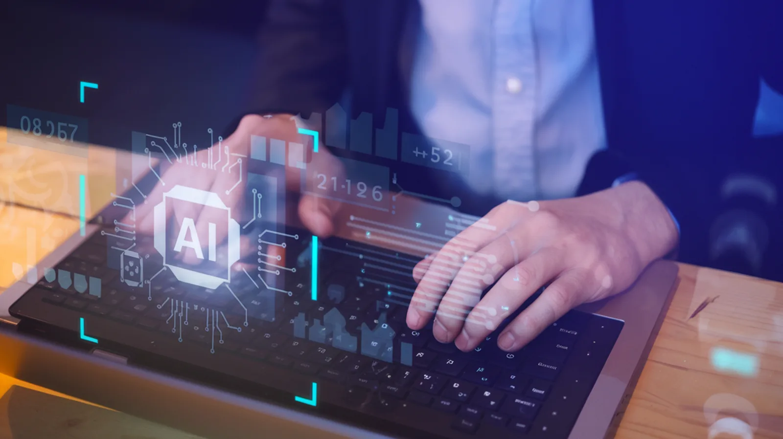Ai machine learning hands robot human touch big data network connection brain ai