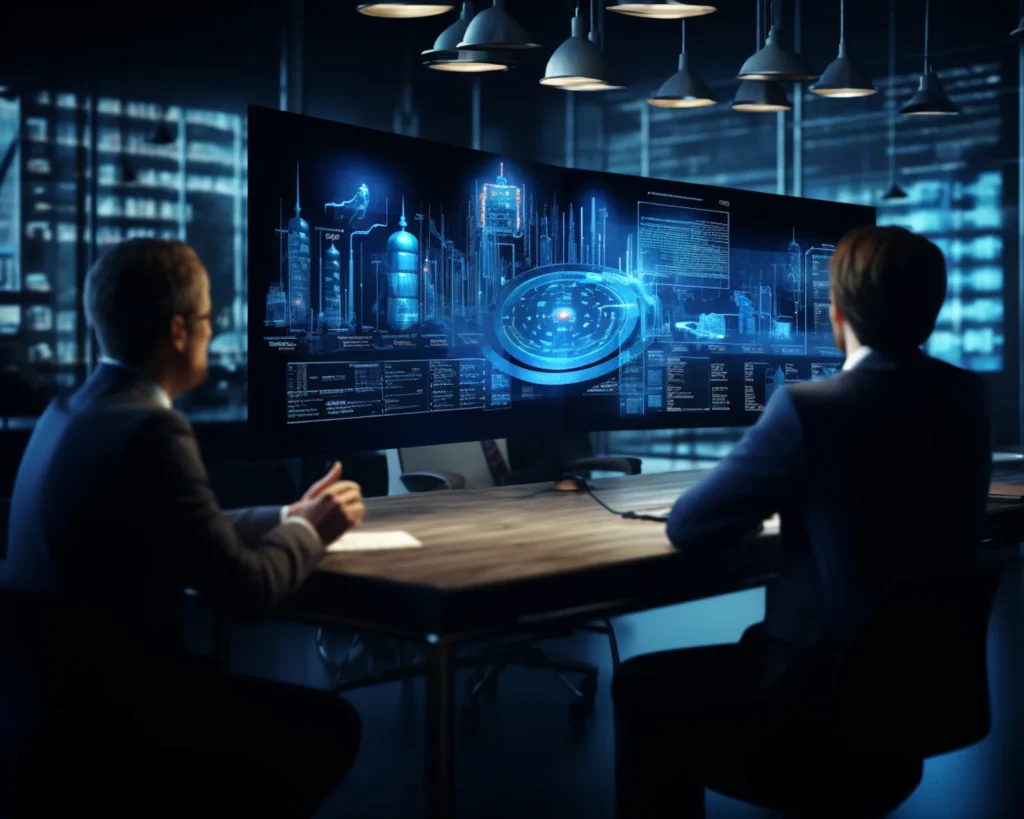 Business people futuristic business environment