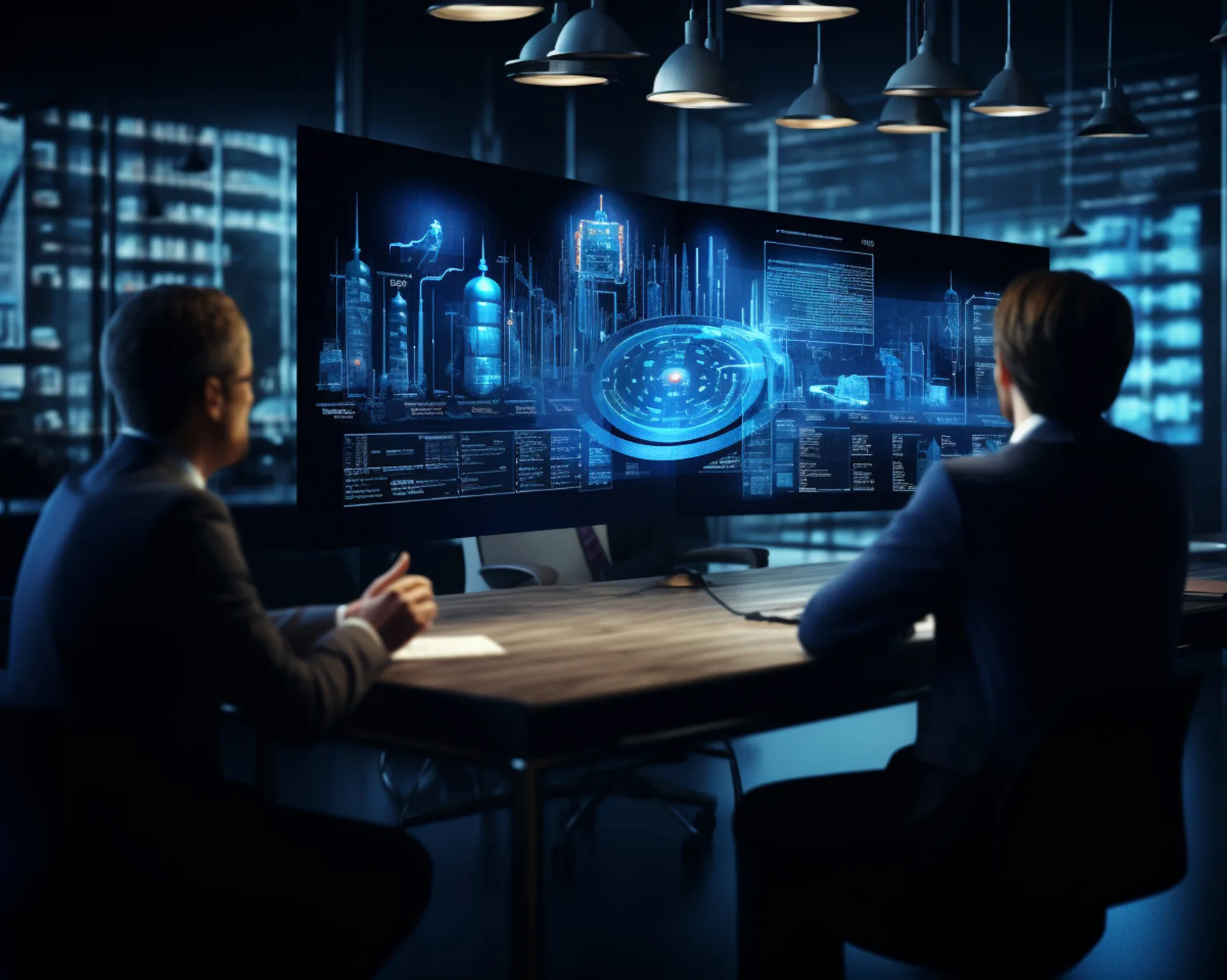 Business people futuristic business environment