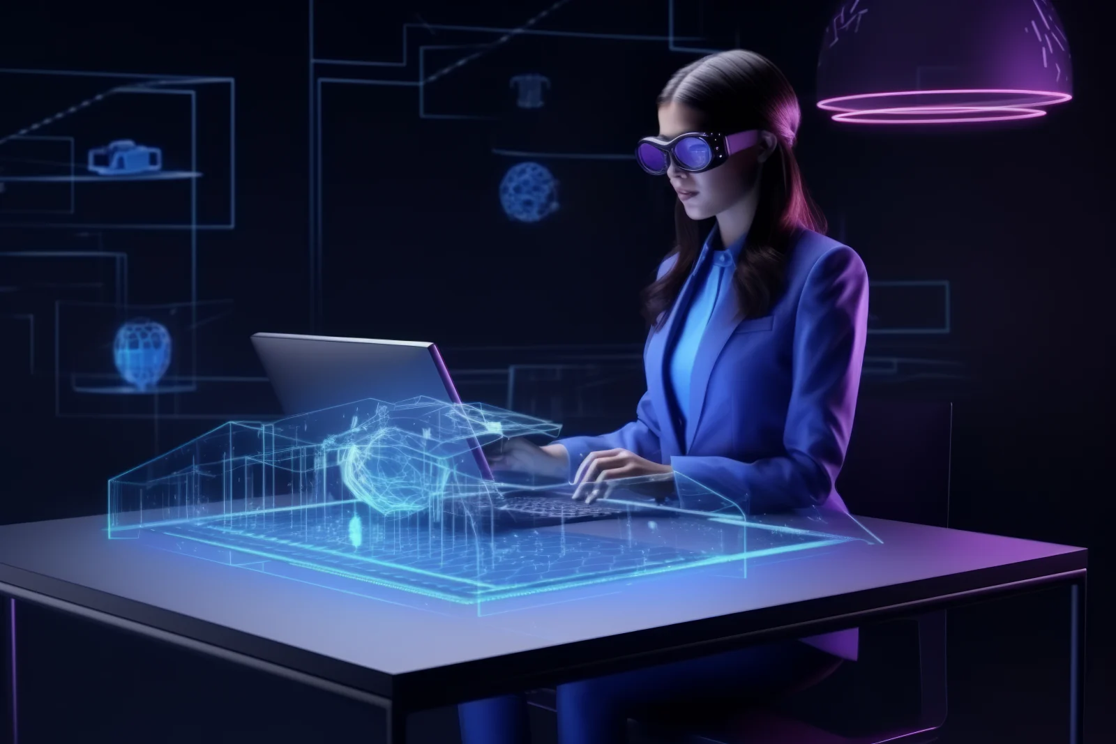 Person using ar technology their daily occupation